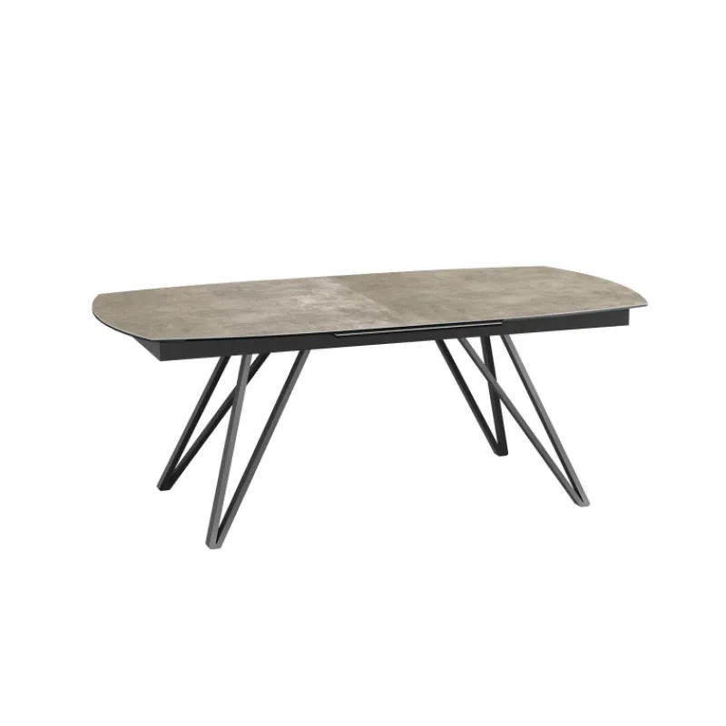 Akante BabyloneTable en céramique extensible avec pieds design en métal noir> Table De Salle à Manger