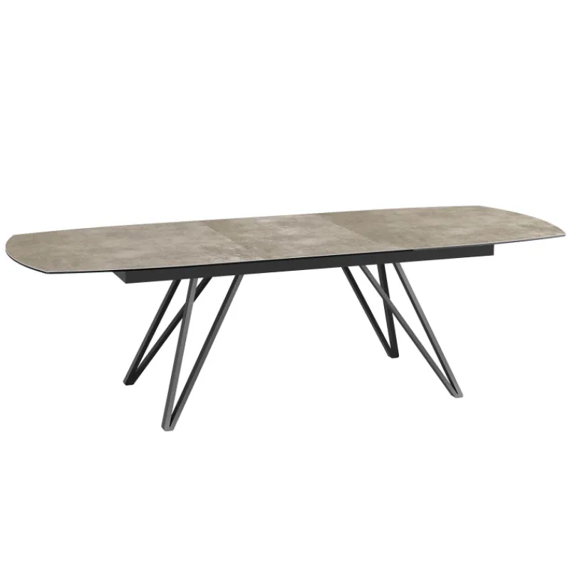 Akante BabyloneTable en céramique extensible avec pieds design en métal noir> Table De Salle à Manger