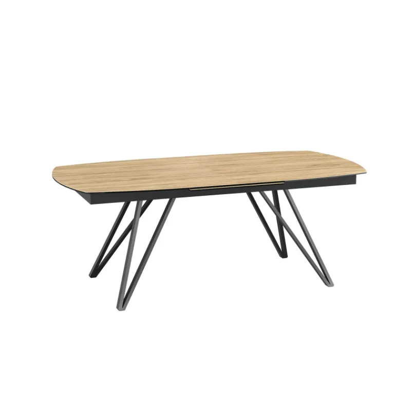 Akante BabyloneTable en céramique extensible avec pieds design en métal noir> Table De Salle à Manger