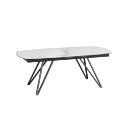 Akante BabyloneTable en céramique extensible avec pieds design en métal noir><noscript><img width=