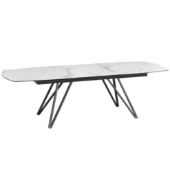 Akante BabyloneTable en céramique extensible avec pieds design en métal noir><noscript><img width=