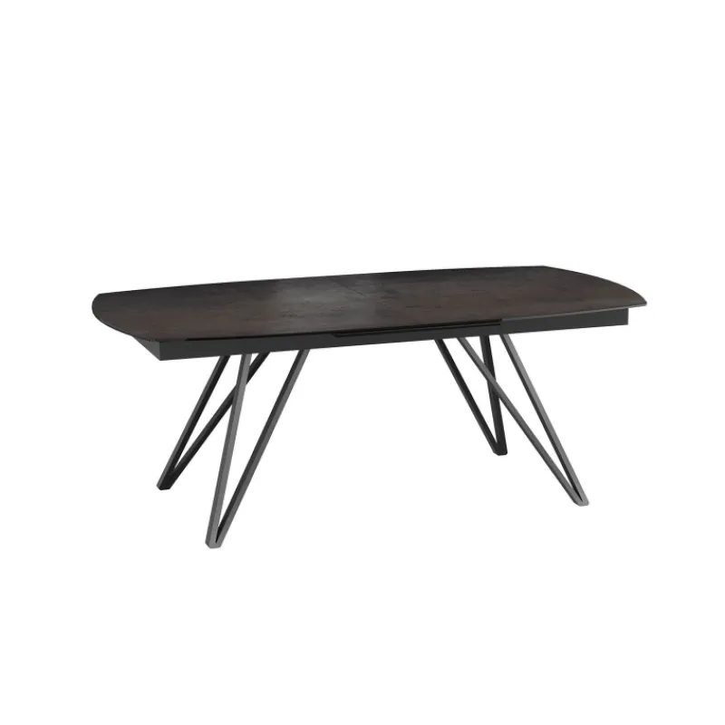 Akante BabyloneTable en céramique extensible avec pieds design en métal noir> Table De Salle à Manger