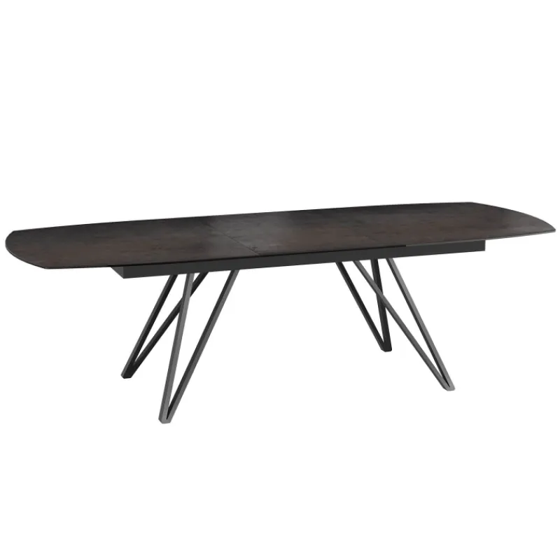 Akante BabyloneTable en céramique extensible avec pieds design en métal noir> Table De Salle à Manger