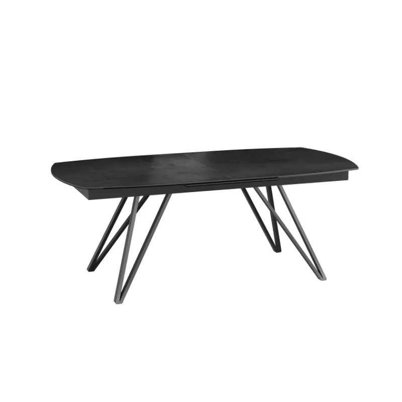 Akante BabyloneTable en céramique extensible avec pieds design en métal noir> Table De Salle à Manger