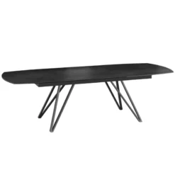 Akante BabyloneTable en céramique extensible avec pieds design en métal noir><noscript><img width=