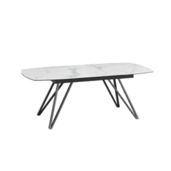 Akante BabyloneTable en céramique extensible avec pieds design en métal noir><noscript><img width=