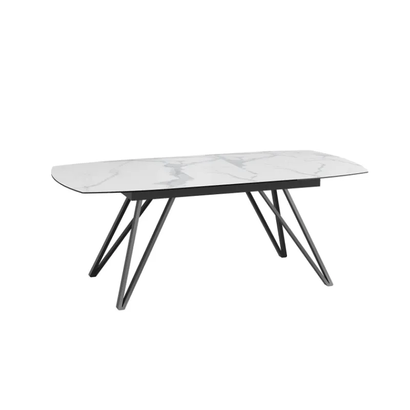 Akante BabyloneTable en céramique extensible avec pieds design en métal noir> Table De Salle à Manger