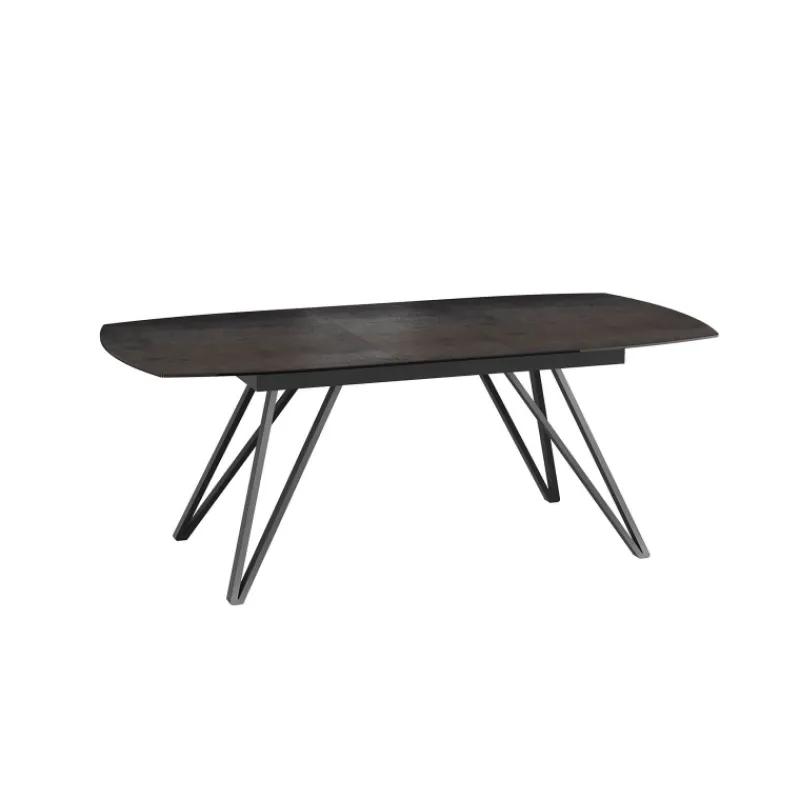 Akante BabyloneTable en céramique extensible avec pieds design en métal noir> Table De Salle à Manger