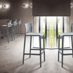 Bakhita Tabouret de bar moderne empilable> Tabouret De Bar (assise +/- 80 Cm)
