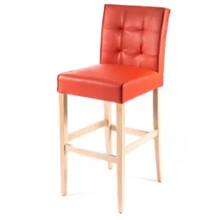 Sessio BarCarpe 2 Tabouret de bar matelassé en synthétique et bois><noscript><img width=
