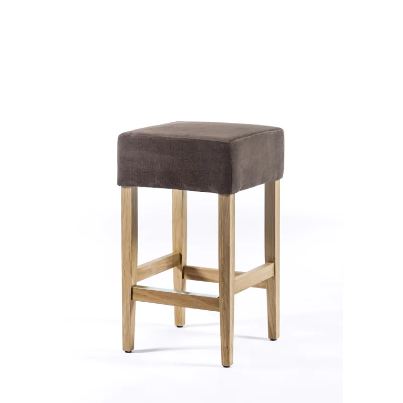 Sessio BarMax Tabouret snack sans dossier en tissu et bois> Tabouret Snack (assise +/- 65 Cm)|Tabouret De Bar (assise +/- 80 Cm)