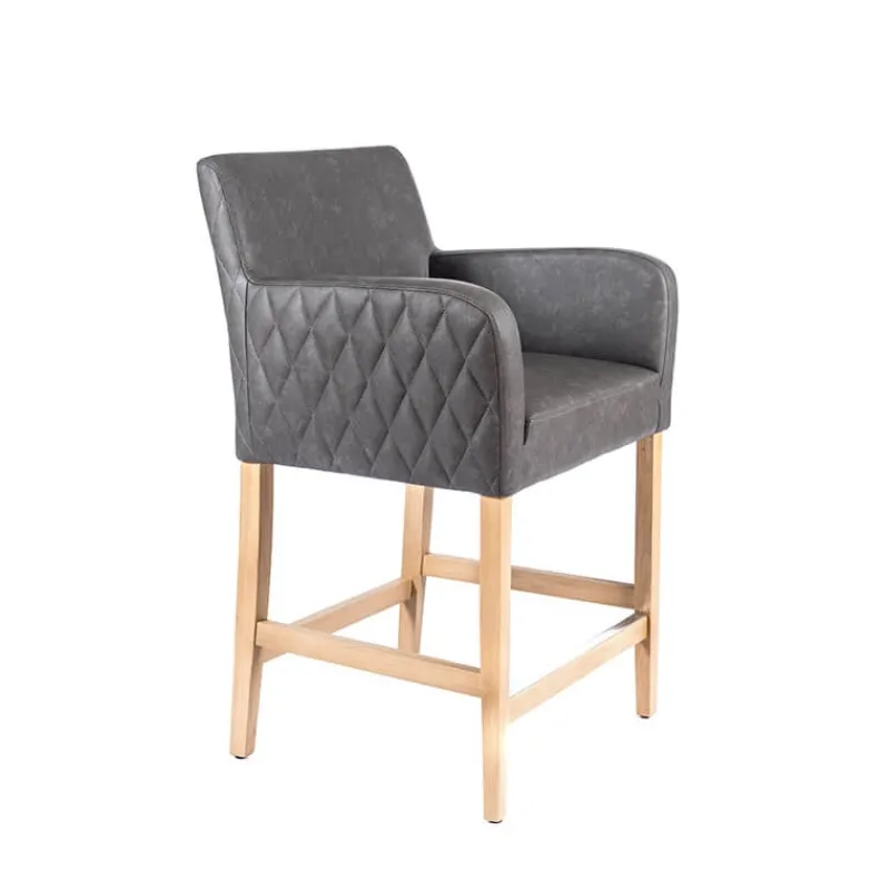 Sessio BarMoritz diamant Tabouret snack avec accoudoirs matelassé sur le dossier> Tabouret Snack (assise +/- 65 Cm)|Tabouret De Bar (assise +/- 80 Cm)