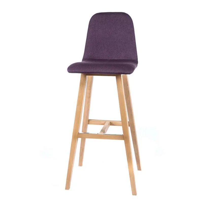Sessio BarPandora Tabouret de bar scandinave tissu avec pieds bois> Tabouret De Bar (assise +/- 80 Cm)