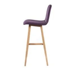 Sessio BarPandora Tabouret de bar scandinave tissu avec pieds bois><noscript><img width=