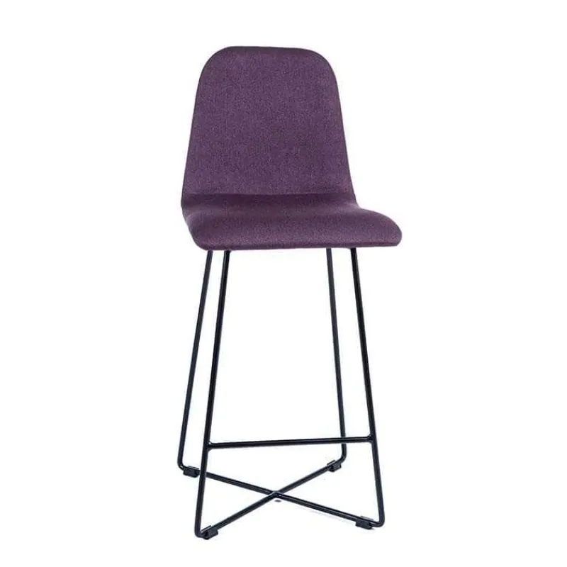 Sessio BarPandora Tabouret snack scandinave en tissu avec pieds filaires en métal noir> Tabouret Snack (assise +/- 65 Cm)|Tabouret De Bar (assise +/- 80 Cm)