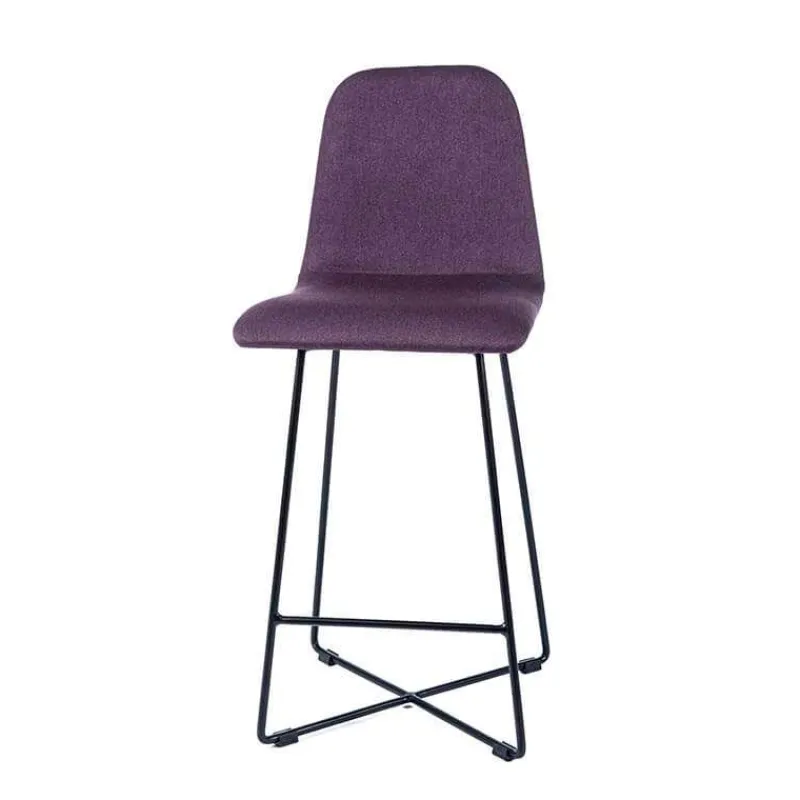 Sessio BarPandora Tabouret snack scandinave en tissu avec pieds filaires en métal noir> Tabouret Snack (assise +/- 65 Cm)|Tabouret De Bar (assise +/- 80 Cm)