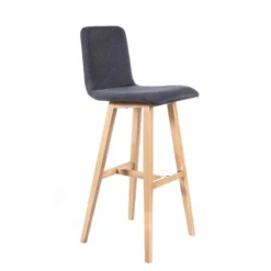 Sessio BarPlaza Tabouret de bar scandinave en tissu avec pieds en bois> Tabouret De Bar (assise +/- 80 Cm)