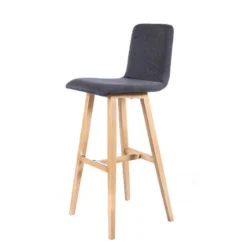 Sessio BarPlaza Tabouret de bar scandinave en tissu avec pieds en bois> Tabouret De Bar (assise +/- 80 Cm)