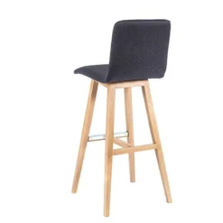 Sessio BarPlaza Tabouret de bar scandinave en tissu avec pieds en bois><noscript><img width=