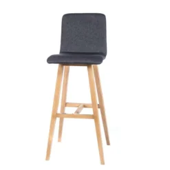 Sessio BarPlaza Tabouret de bar scandinave en tissu avec pieds en bois><noscript><img width=