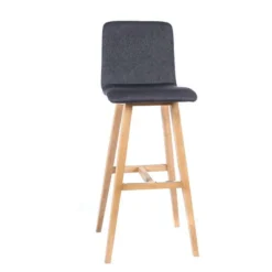Sessio BarPlaza Tabouret de bar scandinave en tissu avec pieds en bois><noscript><img width=