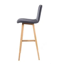 Sessio BarPlaza Tabouret de bar scandinave en tissu avec pieds en bois><noscript><img width=