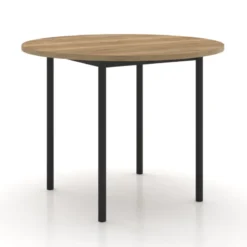 Perfecta Basic Table de cuisine ronde en stratifié avec pieds en métal> Table De Cuisine