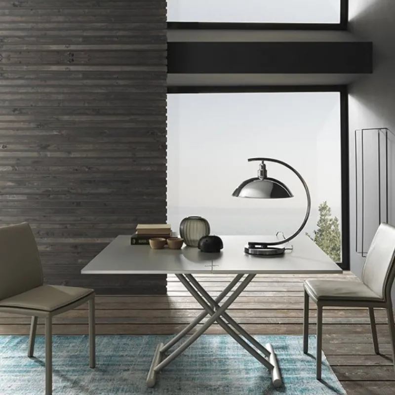 Altacom Bessy Table basse relevable avec plateau pliant en céramique et pieds métal> Table De Salon|Table Pour Petit Espace