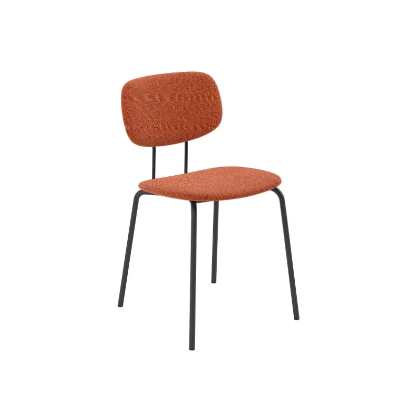 Perfecta Bistro Chaise de séjour inspiration rétro en tissu avec pieds en métal> Chaise De Salle à Manger