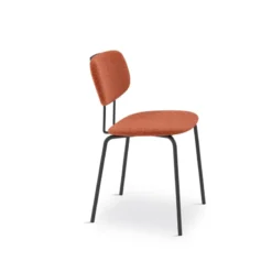 Perfecta Bistro Chaise de séjour inspiration rétro en tissu avec pieds en métal><noscript><img width=