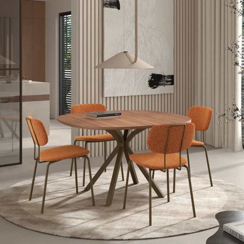 Perfecta Bistro Chaise de séjour inspiration rétro en tissu avec pieds en métal> Chaise De Salle à Manger