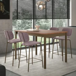 Perfecta Bistro Tabouret snack rétro en tissu et pieds en métal><noscript><img width=