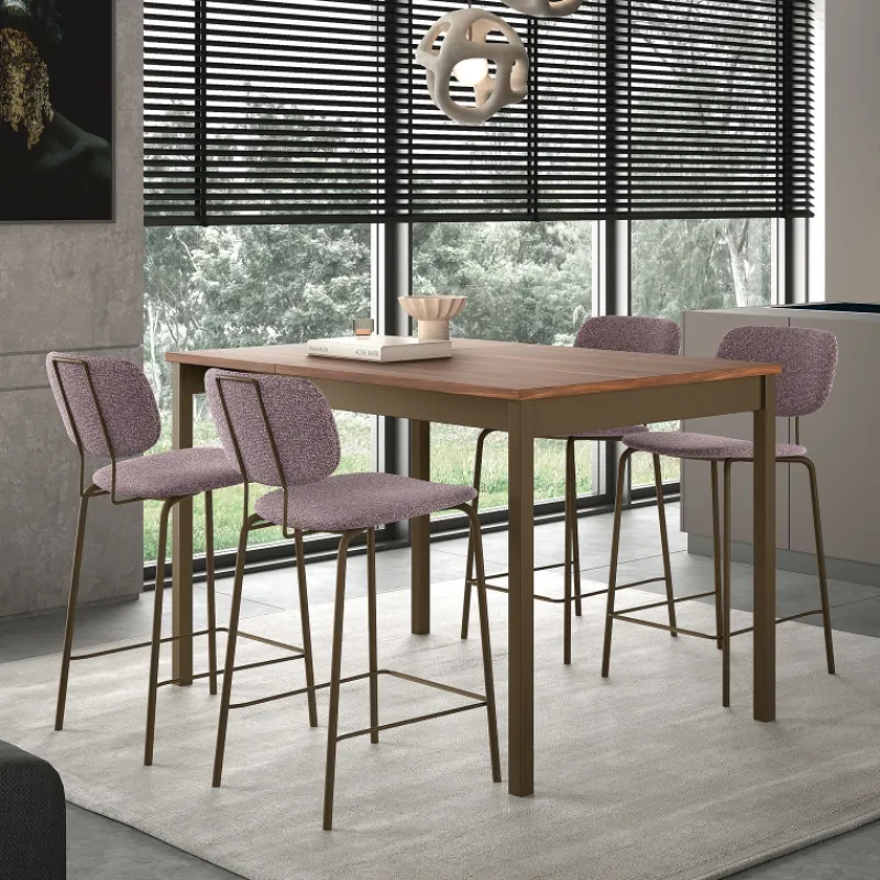 Perfecta Bistro Tabouret snack rétro en tissu et pieds en métal> Tabouret Snack (assise +/- 65 Cm)