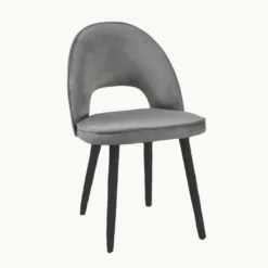 Sessio Bistrot Chaise cosy avec dossier ajouré en tissu et pieds bois> Chaise De Salle à Manger|Chaise Salon
