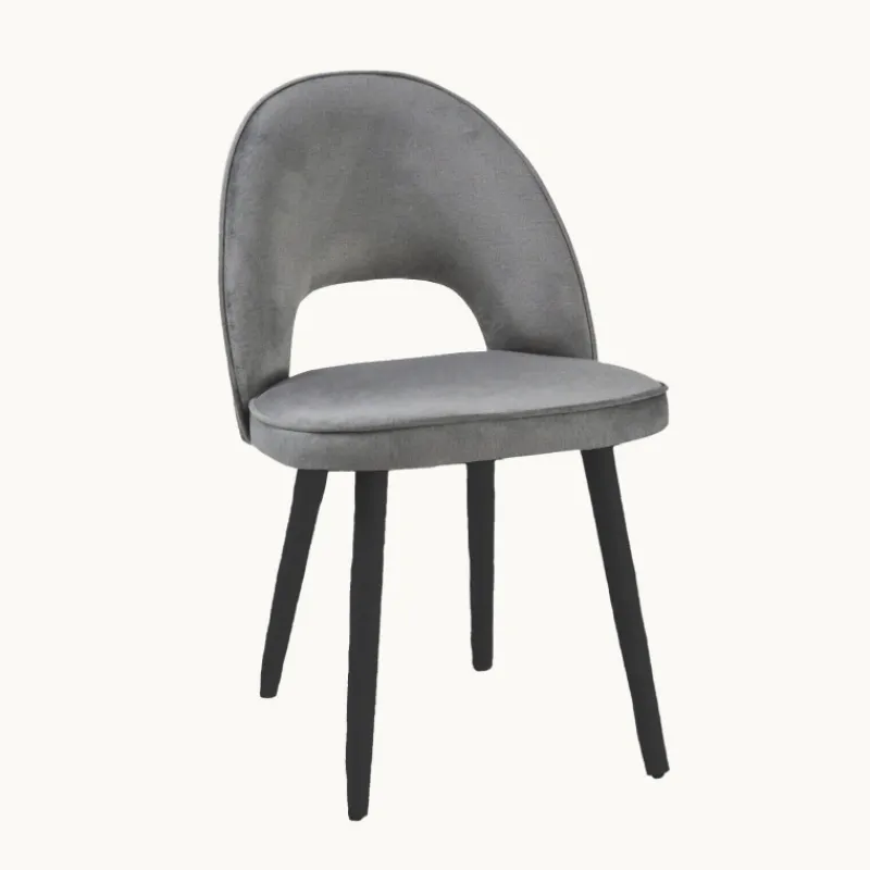 Sessio Bistrot Chaise cosy avec dossier ajouré en tissu et pieds bois> Chaise De Salle à Manger|Chaise Salon