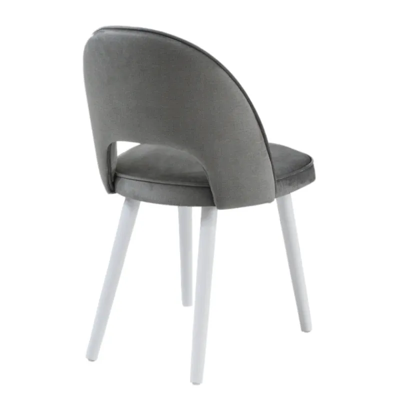 Sessio Bistrot Chaise cosy avec dossier ajouré en tissu et pieds bois> Chaise De Salle à Manger|Chaise Salon