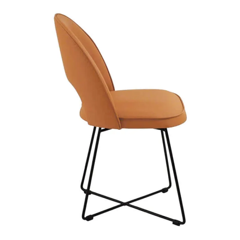 Sessio Bistrot Chaise cosy en tissu dossier ajouré avec pieds design> Chaise De Salle à Manger