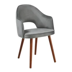 Sessio Bistrot Fauteuil cosy en tissu avec dossier ajouré et pieds bois><noscript><img width=
