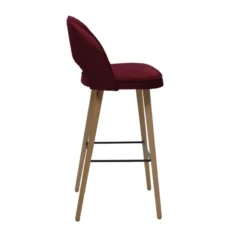 Sessio Bistrot Tabouret de bar en tissu dossier ajouré avec pieds en bois><noscript><img width=