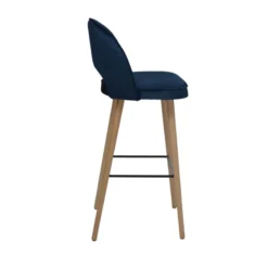 Sessio Bistrot Tabouret de bar en tissu dossier ajouré avec pieds en bois><noscript><img width=