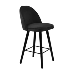 Sessio Bistrot Tabouret snack confortable en tissu avec pieds en bois><noscript><img width=