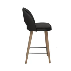 Sessio Bistrot Tabouret snack en tissu dossier ajouré avec pieds en bois><noscript><img width=