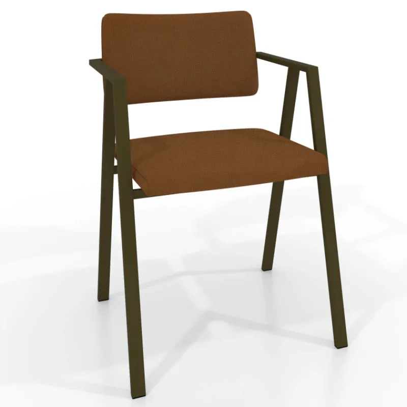 Perfecta Bormio Chaise design en simili avec accoudoirs et pieds en métal> Chaise De Cuisine|Chaise De Salle à Manger