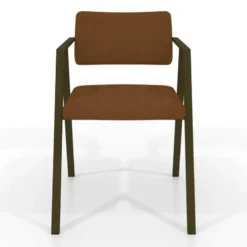 Perfecta Bormio Chaise design en simili avec accoudoirs et pieds en métal><noscript><img width=