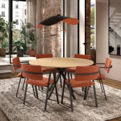 Perfecta Bormio Chaise design en tissu avec accoudoirs et pieds en métal><noscript><img width=