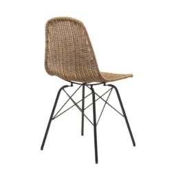 BornéoChaise tressée bohème avec pieds Eiffel> Chaise De Salle à Manger|Chaise Salon
