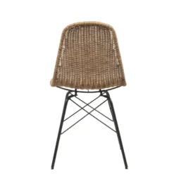 BornéoChaise tressée bohème avec pieds Eiffel><noscript><img width=