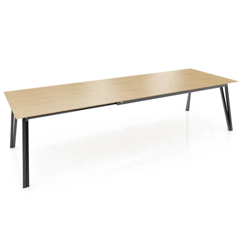 Mobitec Brest ® Table en bois massif extensible avec pieds en métal forme épingle> Table De Salle à Manger