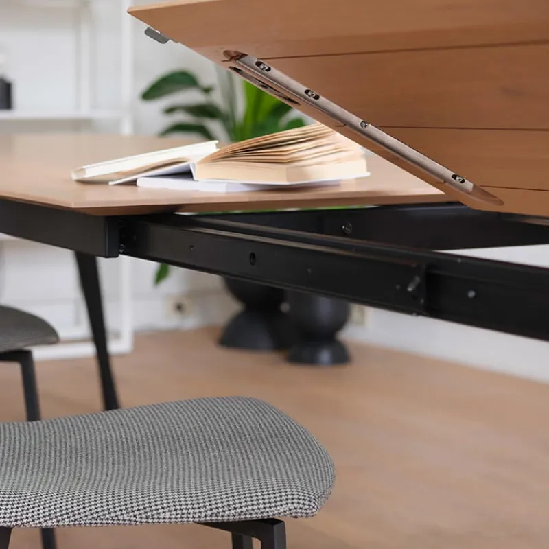 Mobitec Brest ® Table en bois massif extensible avec pieds en métal forme épingle> Table De Salle à Manger