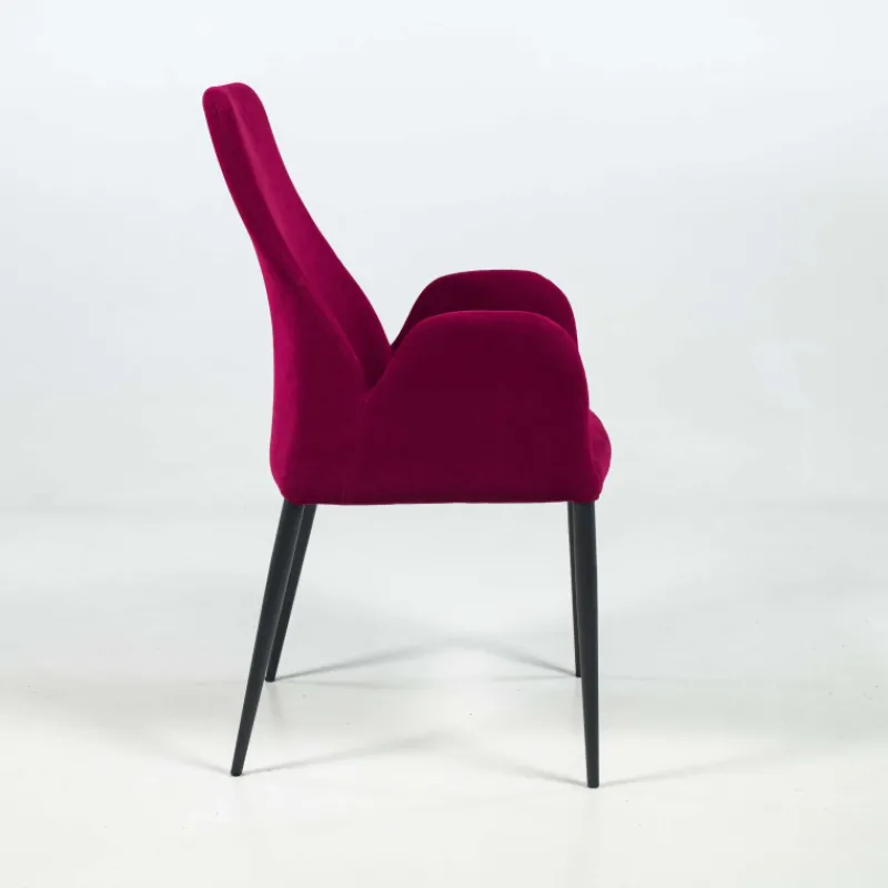 Europea Bridge Mathilde Fauteuil de salle à manger en tissu et métal> Chaise De Salle à Manger